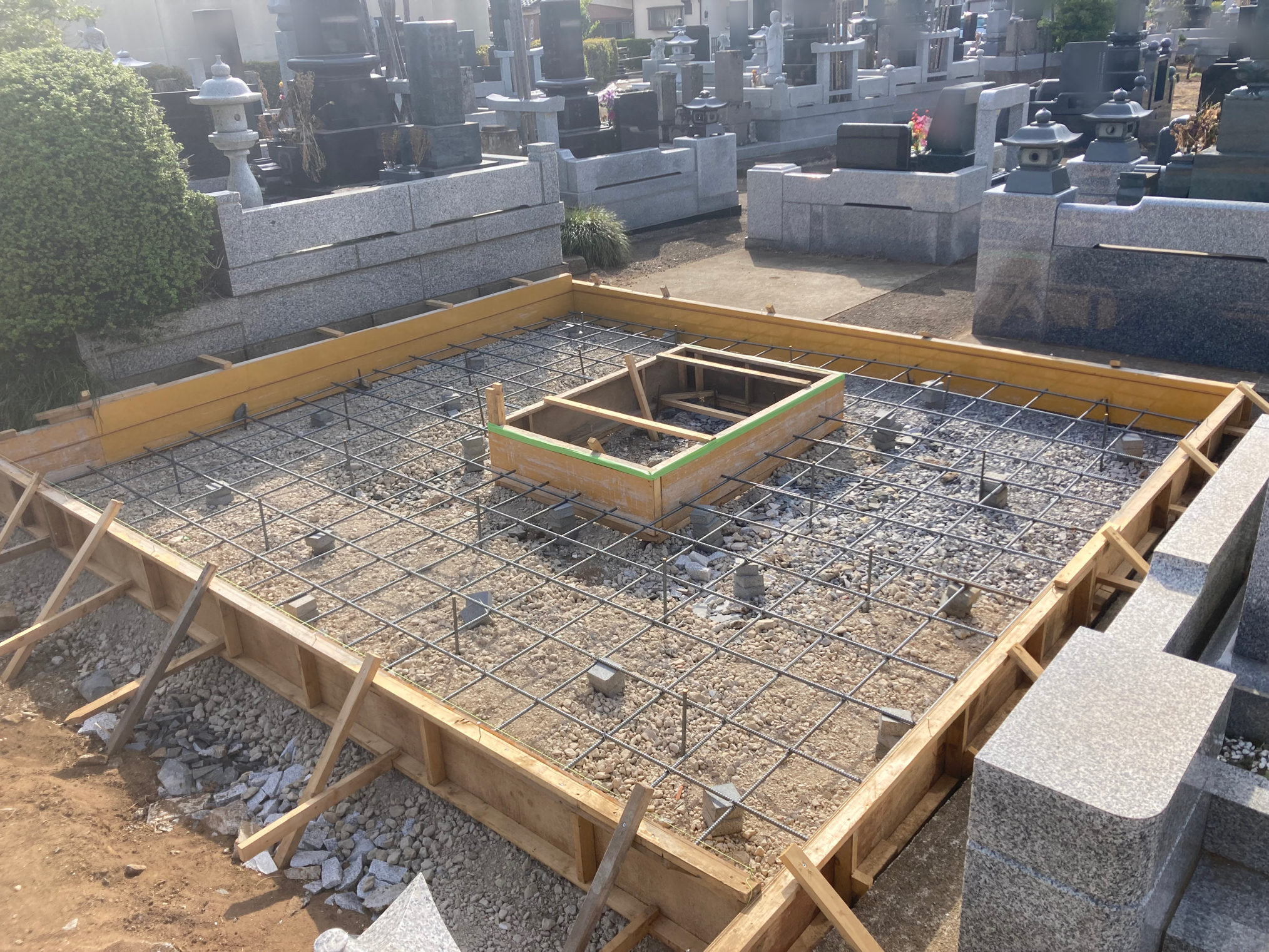 千葉県 K様 基礎準備完了。砕石を転圧してコンクリートを打つ準備が整った状態